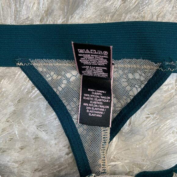 Victoria's Secret Green Elastic Lace Trim Thong Small - Picture 5 of 6